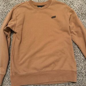 Vans Tan Crewneck Sweater with Ribbed Cuffs